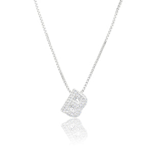 MICRO PAVE CZ INITIAL NECKLACE ( 3186 BS )