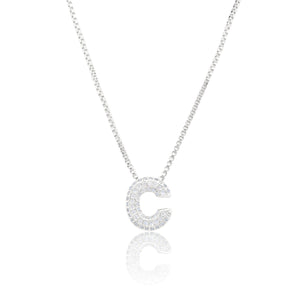 MICRO PAVE CZ INITIAL NECKLACE ( 3186 CS )