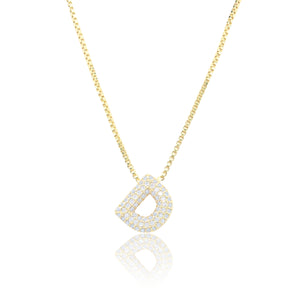 MICRO PAVE CZ INITIAL NECKLACE ( 3186 DG )