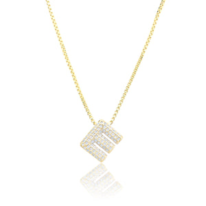 MICRO PAVE CZ INITIAL NECKLACE ( 3186 EG )