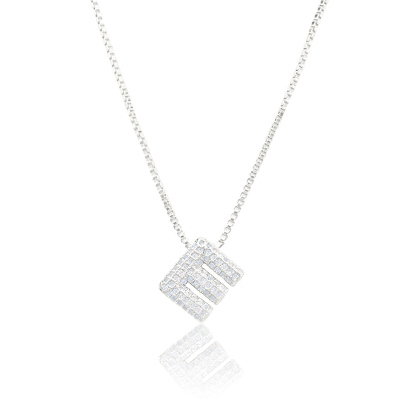 MICRO PAVE CZ INITIAL NECKLACE ( 3186 ES )