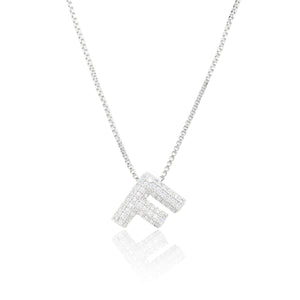 MICRO PAVE CZ INITIAL NECKLACE ( 3186 FS )