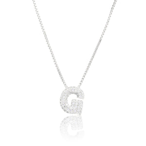 MICRO PAVE CZ INITIAL NECKLACE ( 3186 GS )