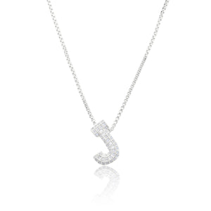 MICRO PAVE CZ INITIAL NECKLACE ( 3186 JS )