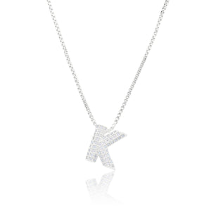 MICRO PAVE CZ INITIAL NECKLACE ( 3186 KS )