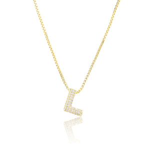 MICRO PAVE CZ INITIAL NECKLACE ( 3186 LG )