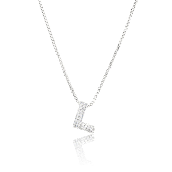 MICRO PAVE CZ INITIAL NECKLACE ( 3186 LS )