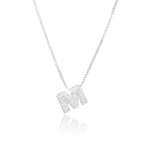 MICRO PAVE CZ INITIAL NECKLACE ( 3186 MS )