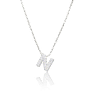 MICRO PAVE CZ INITIAL NECKLACE ( 3186 NS )