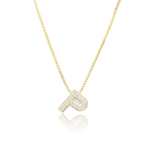 MICRO PAVE CZ INITIAL NECKLACE ( 3186 PG )