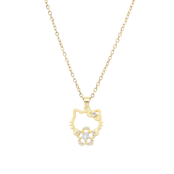 STAINLESS STEEL NECKLACE CAT ( 3211 G )