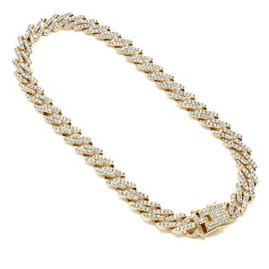 ICE OUT PRONG LINK NECKLACE 18" ( 4103 GL )