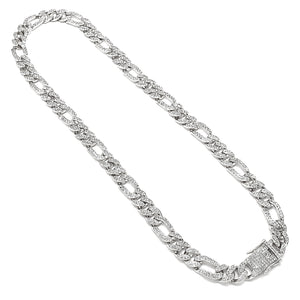 ICE OUT FIGARO LINK CHAIN NECKLACE 24" ( 4105 RH24 )