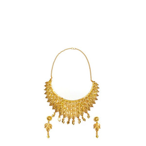 GOLD NECKLACE SET DANGLING ( 1541 )