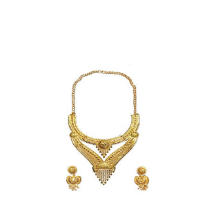 GOLD NECKLACE SET DANGLING ( 1578 )