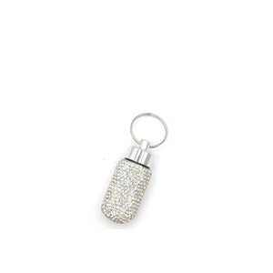 SILVER CLEAR PILL CASE KEY CHAIN ( MPC2 CRY )