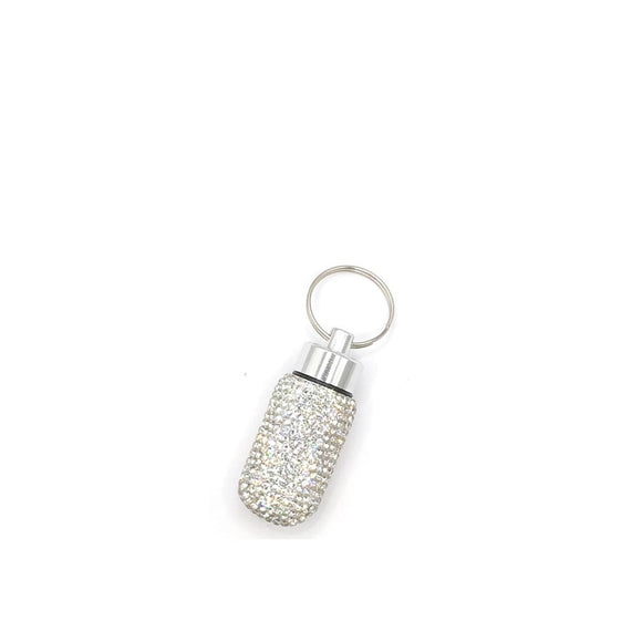 SILVER CLEAR PILL CASE KEY CHAIN ( MPC2 CRY )