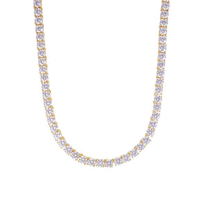 16" Gold Necklace Clear CZ Cubic Zirconia Stones ( 3126 16 GD )