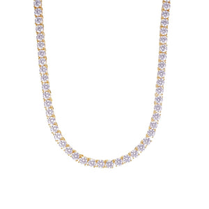 18" Gold Necklace Clear CZ Cubic Zirconia Stones ( 3126 18 GD )