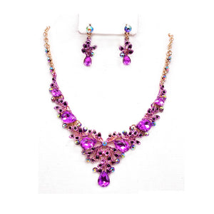 GOLD PURPLE NECKLACE SET ( 12330 GPU )