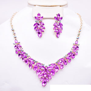 GOLD PURPLE NECKLACE SET ( 12331 GPU )