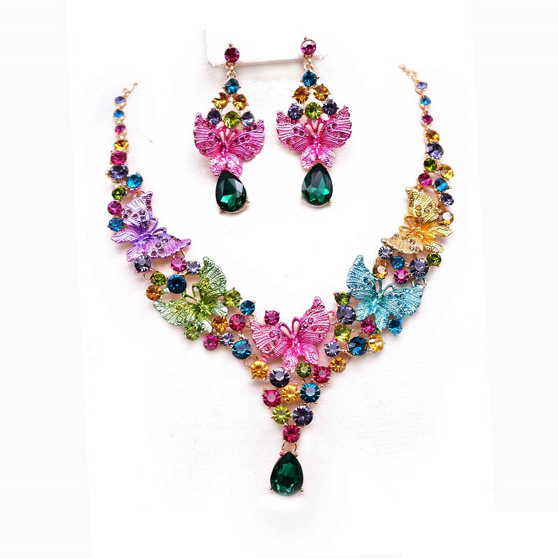 12340 Color MULTI COLOR FLORAL NECKLACE SET ( 12340 GMU ) – Ohmyjewelry.com