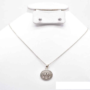 CROWN CZ NECKLACE SET ( 1237 R )