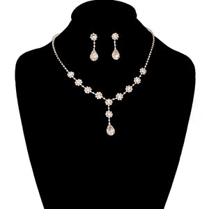 SILVER NECKLACE CLEAR STONES ( 1640 SCL )