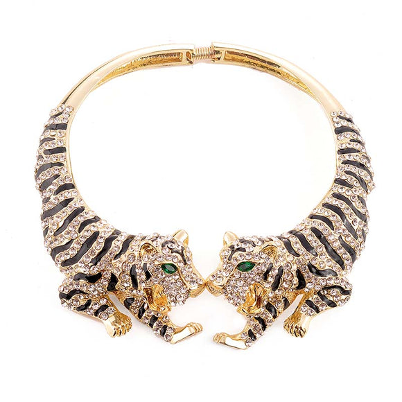 GOLD TIGER CHOKER NECKLACE ( 2506 GCL )