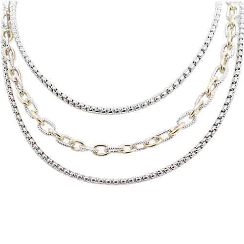 14K GOLD PLATED NECKLACE ( 4847 2T )
