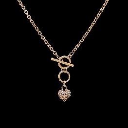 GOLD NECKLACE HEART CHARM ( 720142 GD )