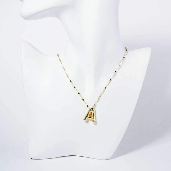 GOLD DIPPED A LETTER INITIAL NECKLACE ( 6114 GA )