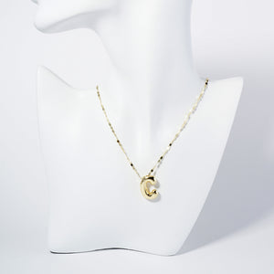 GOLD DIPPED C LETTER INITIAL NECKLACE ( 6114 GC )