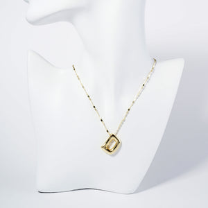 GOLD DIPPED D LETTER INITIAL NECKLACE ( 6114 GD )