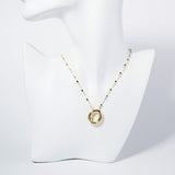 GOLD DIPPED O LETTER INITIAL NECKLACE ( 6114 GO )