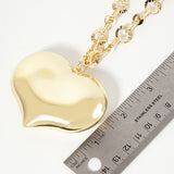 WHITE GOLD DIPPED HEART NECKLACE ( 6286 R )