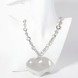 WHITE GOLD DIPPED HEART NECKLACE ( 6286 R )