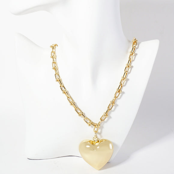 GOLD DIPPED HEART NECKLACE ( 6287 G )