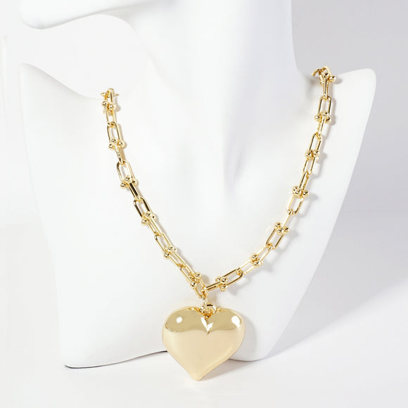 GOLD DIPPED HEART NECKLACE ( 6288 G )