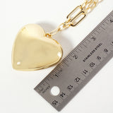 WHITE GOLD DIPPED HEART NECKLACE ( 6289 R )