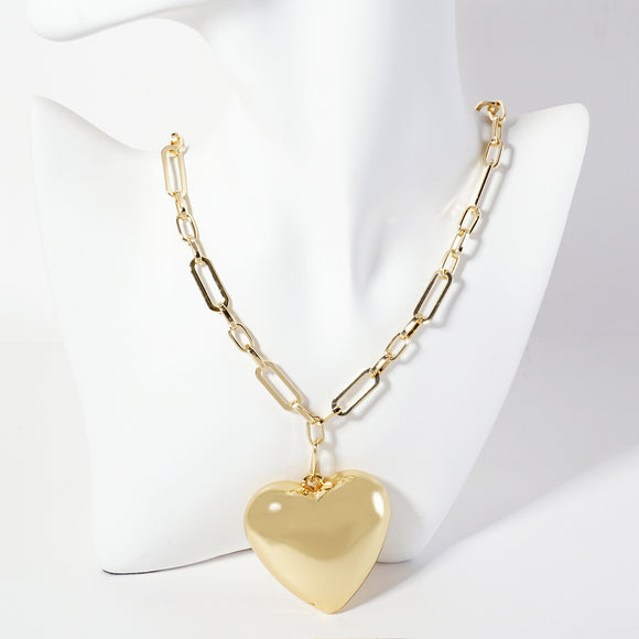 GOLD DIPPED HEART NECKLACE ( 6289 G )