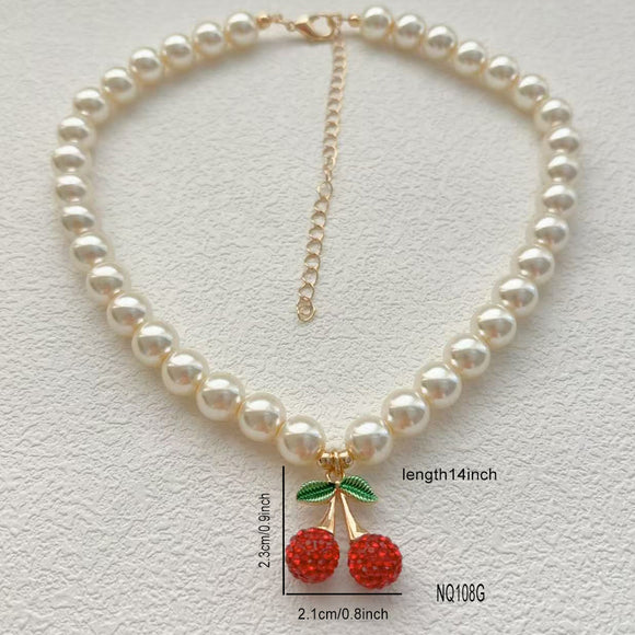 GOLD CHERRY PEARL NECKLACE ( 108 G )