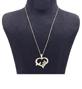 GOLD HEART NECKLACE CLEAR STONES ( 0083 2C )