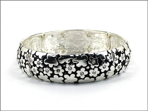 Silver Stretch Bracelet Clear Stones ( 03398 ASCRY )