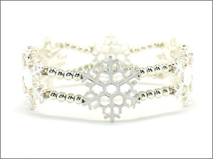 SILVER SNOWFLAKE STRETCH BRACELET ( 03702 SVWHT )