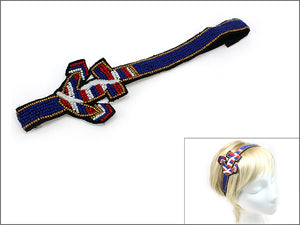 MULTICOLOR BEAD HEADBAND ( 0271 GLBLU )