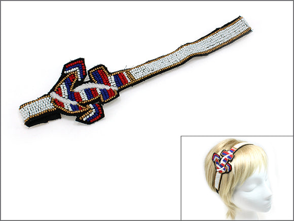 MULTICOLOR BEAD HEADBAND ( 0271 GLWHT )