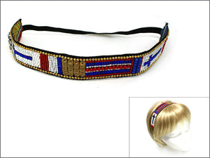 MULTICOLOR BEAD HEADBAND ( 0326 GLWHT )