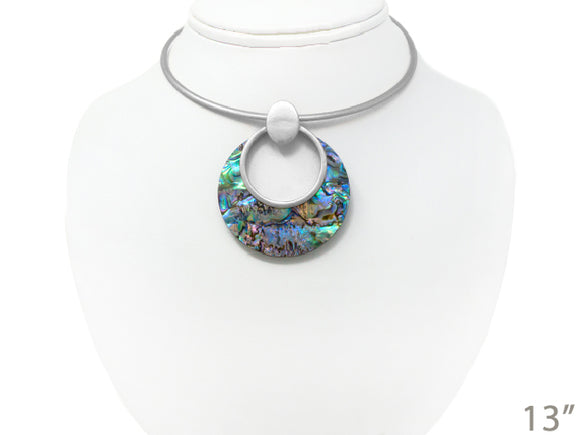 SILVER NECKLACE MOTHER OF PEARL ( 2062 WSABA )