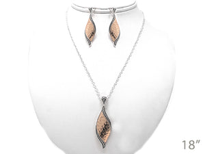 SILVER GOLD NECKLACE SET ( 04581 STT )